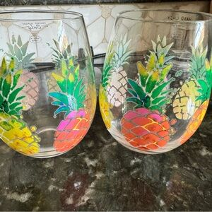 Pineapple wine glasses.